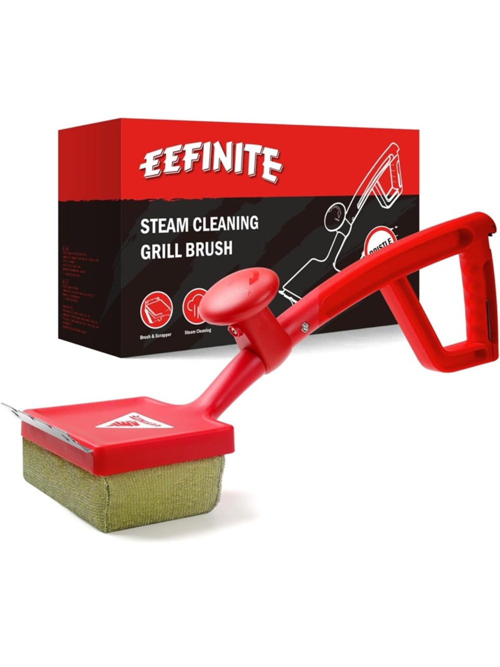 Red Steam Cleaning Grill Brush